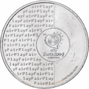 8 euros 2003 lisbonne football fair-play argent #1766