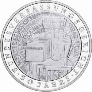10 deutsche mark 2001 D 50 jahre bundesverfassungsgericht argent #1775