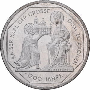 10 deutsche mark 2000 G kaiser karl der große dom zu aachen argent #1777