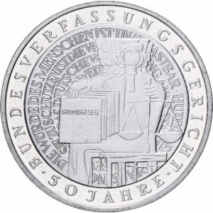 10 deutsche mark 2001 G 50 jahre bundesverfassungsgericht argent #1779
