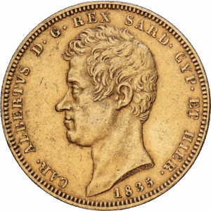 100 lire 1835 turin charles-albert or #1796