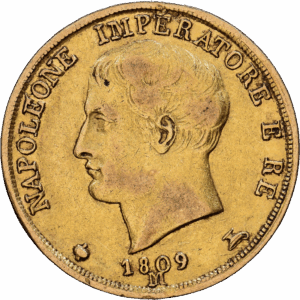 20 lire 1809 M napoléon Ier or #1797