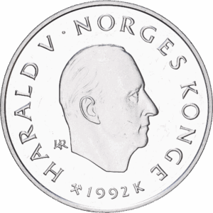 100 kroner 1992 K harald V lillehammer hockey sur glace argent #1822