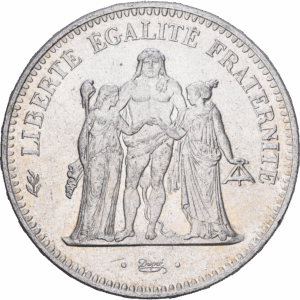 50 francs 1974 pessac hercule type hybride avers 20 francs argent #1829