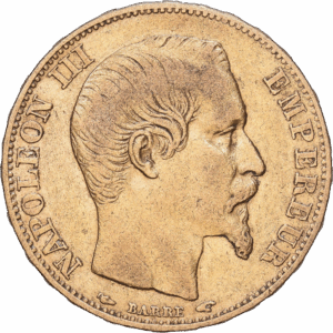 20 francs 1855 A napoléon III tête nue or #1841