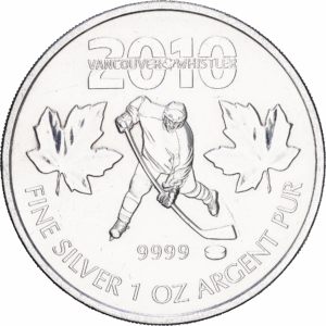 5 dollars 2010 ottawa hockey sur glace elizabeth II argent #1887