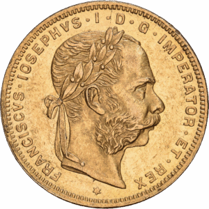 8 florins / 20 francs 1880 vienne françois joseph I or #1908
