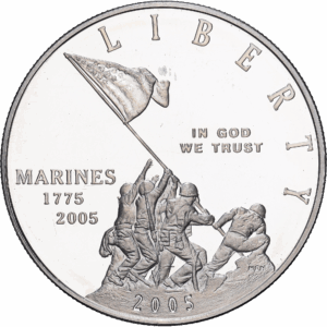 1 dollar 2005 P 230e anniversaire du corps des marines argent #1910