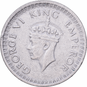 1/2 roupie 1943 bombay georges VI argent #1936