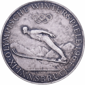 50 schilling 1964 vienne jeux olympiques d'hiver d'innsbruck argent #1937