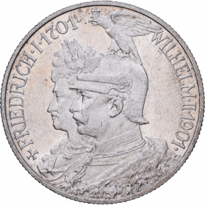2 mark 1901 A bicentenaire du royaume de prusse argent #1944