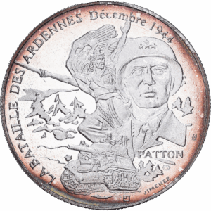 Médaille utrecht bataille des ardennes général patton argent #1947