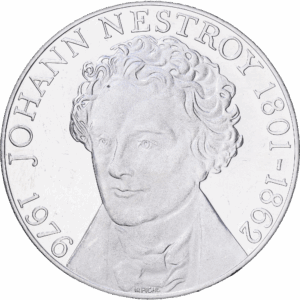 100 schilling 1976 vienne johann nestroy argent #1954