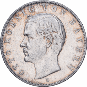 3 mark 1911 D otto Ier de bavière argent #1955