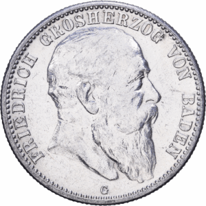 2 mark 1907 G friedrich Ier de bade argent #1956