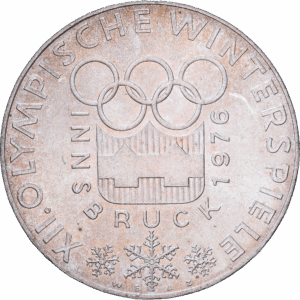 100 schilling 1974 vienne jeux olympiques d'hiver d'innsbruck argent #1957