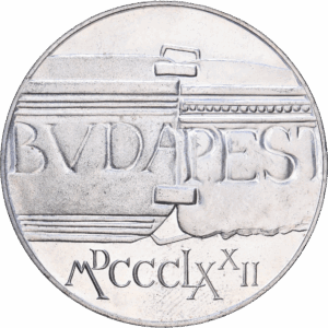 100 forint 1972 budapest centenaire de l'union de buda et pest argent #1961