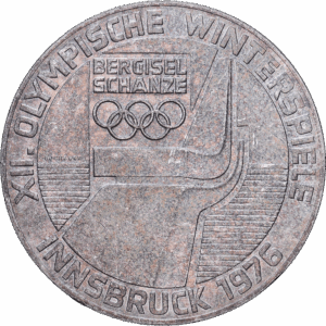 100 schilling 1976 vienne jeux olympiques d'hiver d'innsbruck bergisel argent #1962