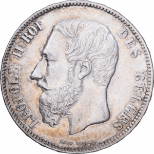 5 francs 1873 bruxelles léopold II argent #1971