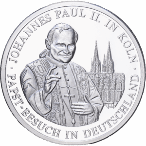Médaille commémorative 1999 jean-paul II visite à cologne 50 ans de la république fédérale d'allemagne argent #1972