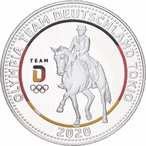 Médaille commémorative 2020 olympia team deutschland tokio équitation argent #1979