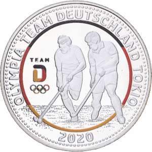 Médaille commémorative 2020 olympia team deutschland tokio hockey sur gazon argent #1980