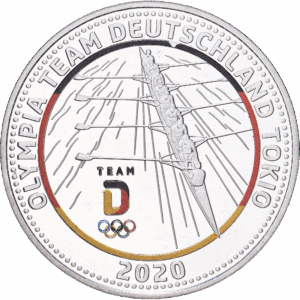 Médaille commémorative 2020 olympia team deutschland tokio aviron argent #1983
