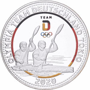 Médaille commémorative 2020 olympia team deutschland tokio canoë-kayak argent #1984
