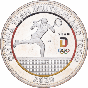 Médaille commémorative 2020 olympia team deutschland tokio tennis argent #1985