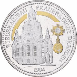 Médaille commémorative 1994 reconstruction de la frauenkirche de dresde argent #1987