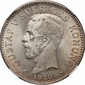 2 kronor 1910-1940 stockholm gustave V argent