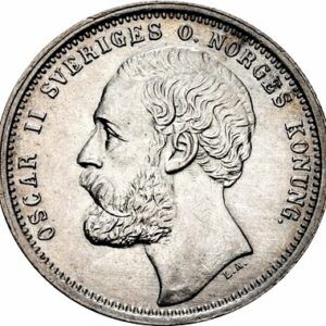 Krona 1875-1889 stockholm oscar II argent